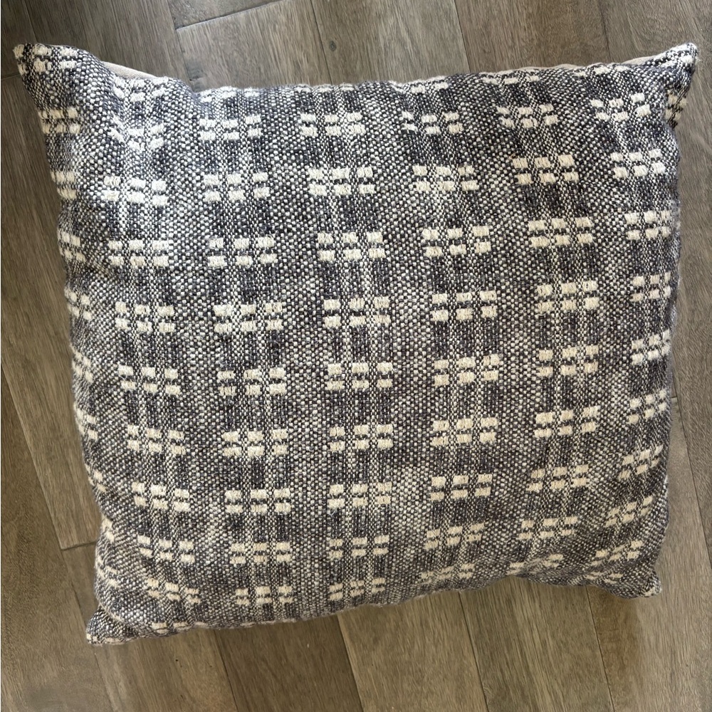 Magnolia Black and Cream Patterned Accent Pillow